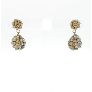 Cats Eyes with Rose Cut Diamond Earring